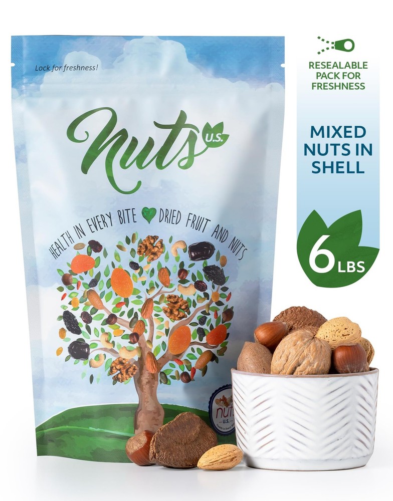 NUTS U.S. – Mixed Nuts In Shell Almonds, Walnuts, Hazelnuts, Pecans, Brazil N...