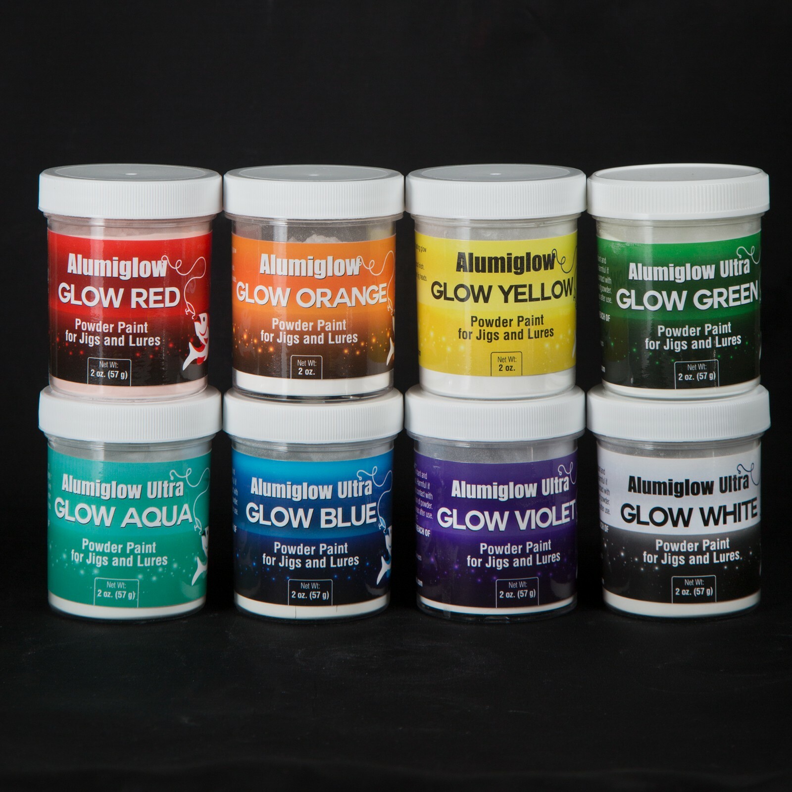 Alumiglow Heat Cured Glow Powder Paint for Tungsten Ice Fishing Jigs + More