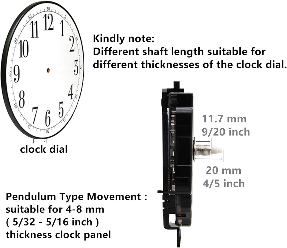 Original Youngtown 12888 Pendulum Type Movement Step Clock Accessory Quartz DIY