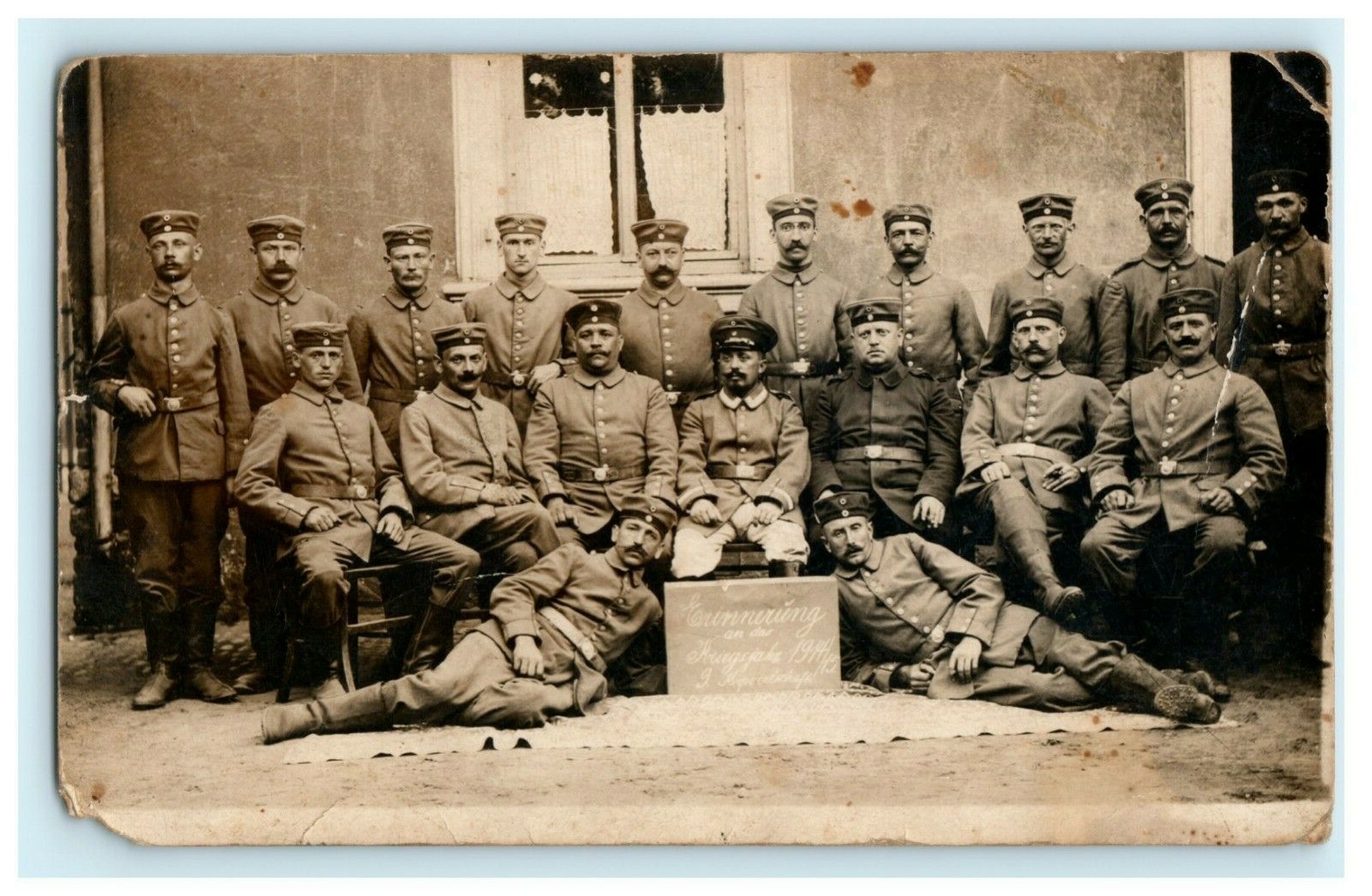 German WW1 Randolph Nebraska 1914 World War Soldiers Group RPPC Antique Postcard