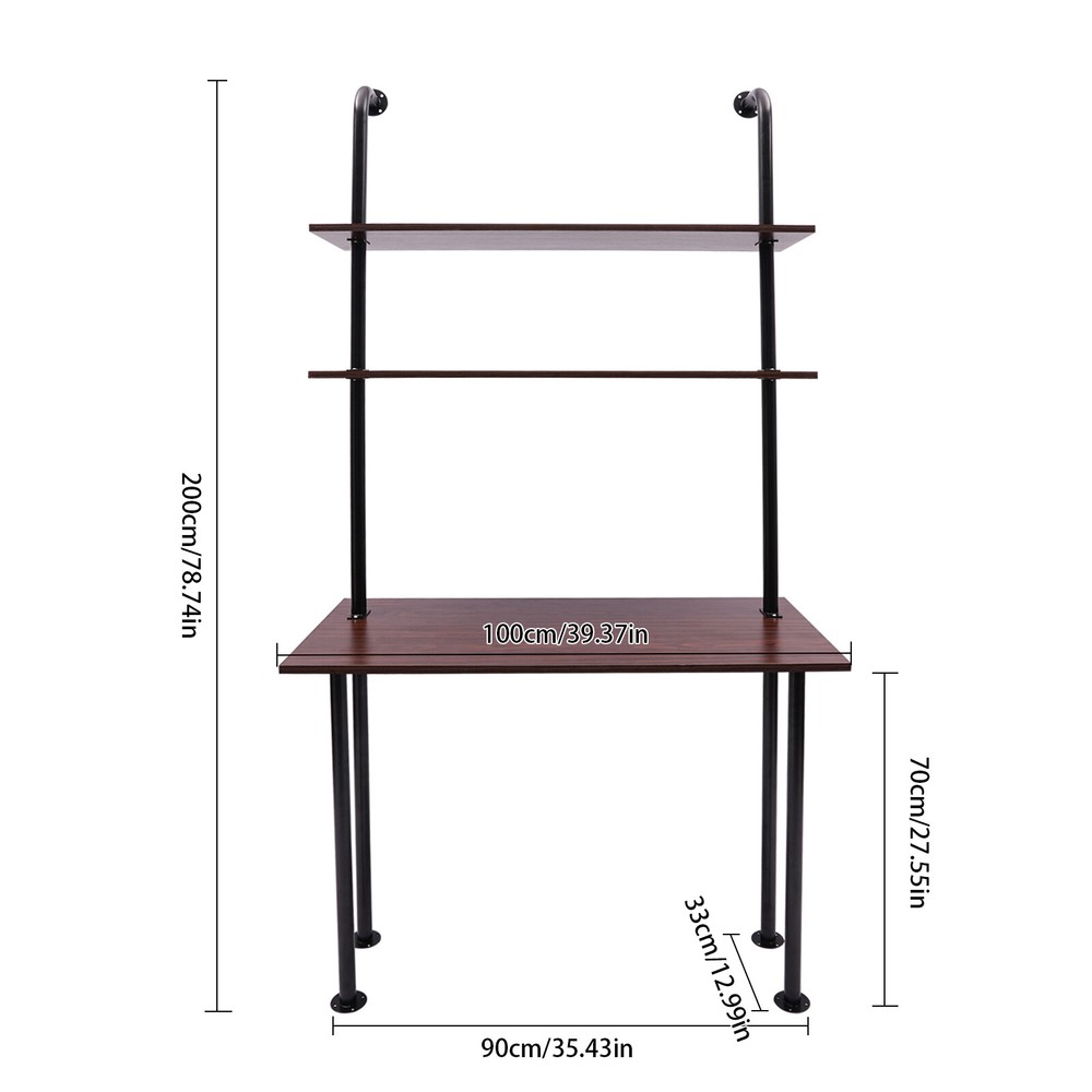 3 Tiers Wall Mounted Desk Table Wall Organizer Wall Mount Computer Writing