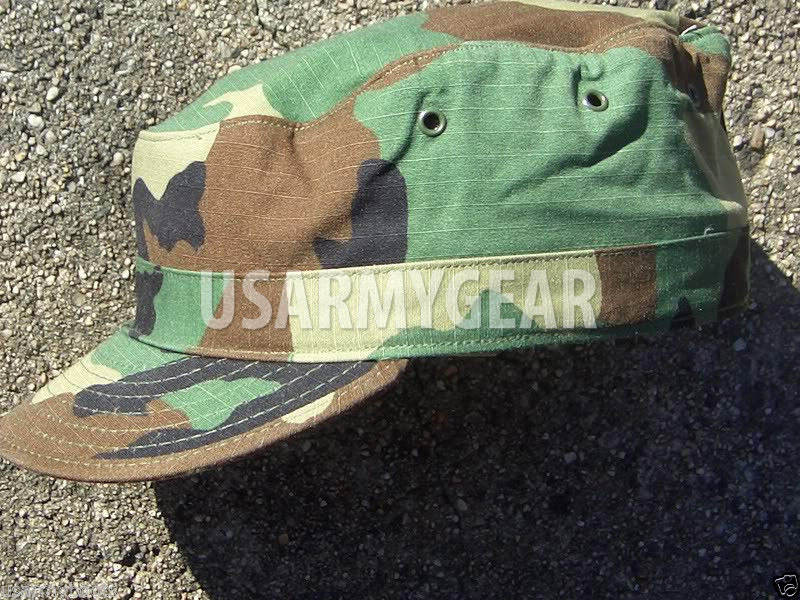 New 7 3/4 7.75 US Army Military Woodland Camouflage USGI Patrol Cap Hat Cover