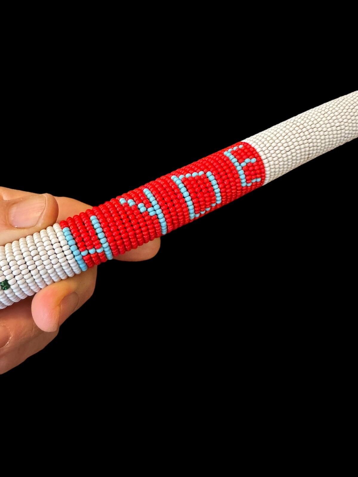 Handmade Decorative African Art Beaded Maasai Rungu Club Baton Masai Shillelagh