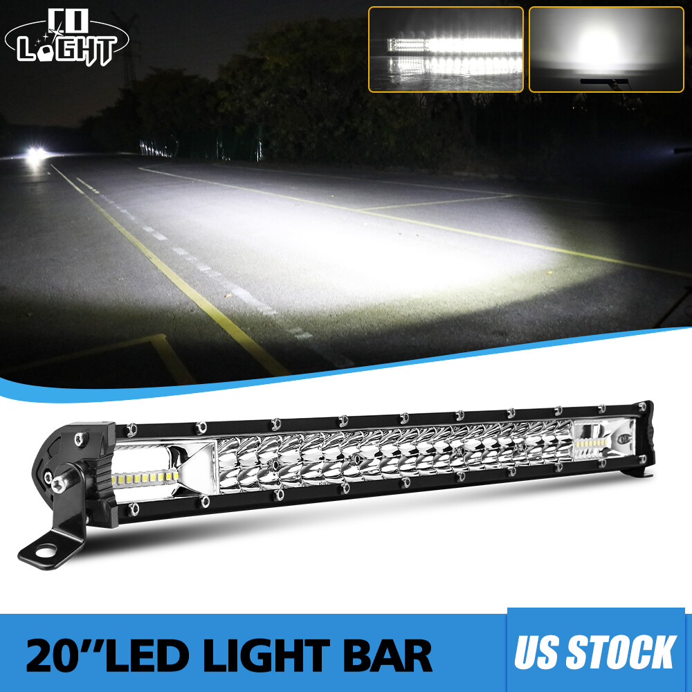 20inch LED Light Bar Dual Row Spot Flood Combo Offroad Truck SUV ATV 4X4 4WD