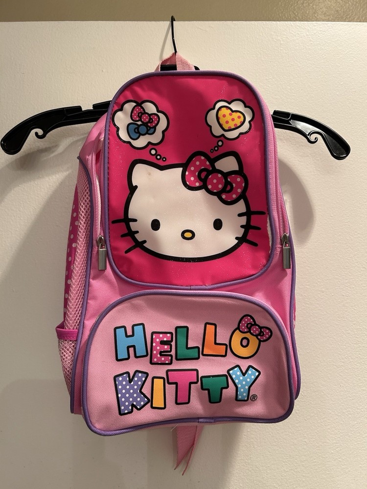 Small Kid’s Hello Kitty Pink Backpack w/ Multiple Compartments