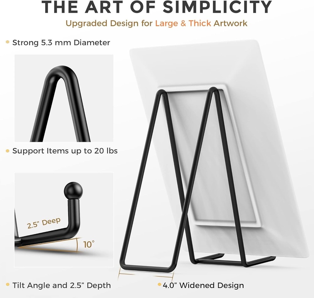 4 Pack 10 Inch Wrought Iron Plate Holders - Secure & Stylish Display