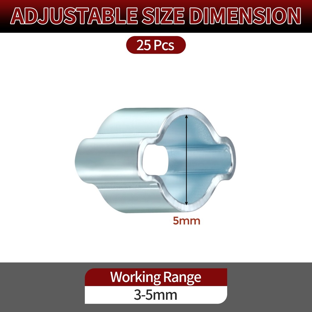 25 Pack Galvanizing Plate Double Ear Hose Clamps, Working Range 3-5mm