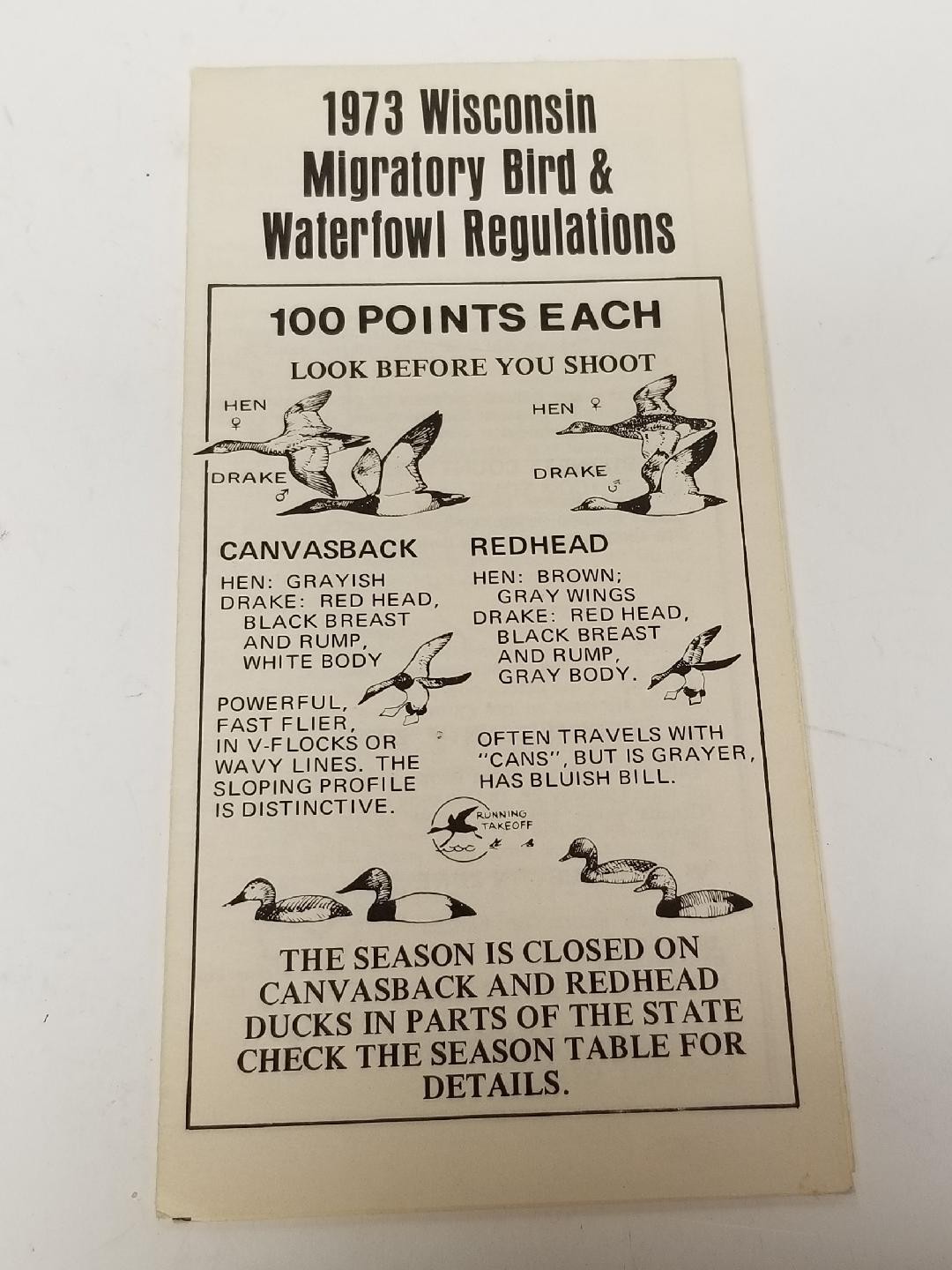 1973 Wisconsin Waterfowl Hunting Regulations