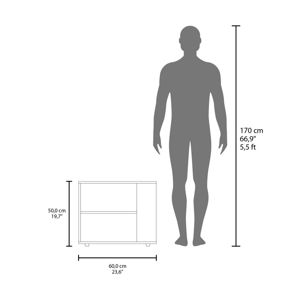 Sideboard Table, 4 Legs, 2 Shelves