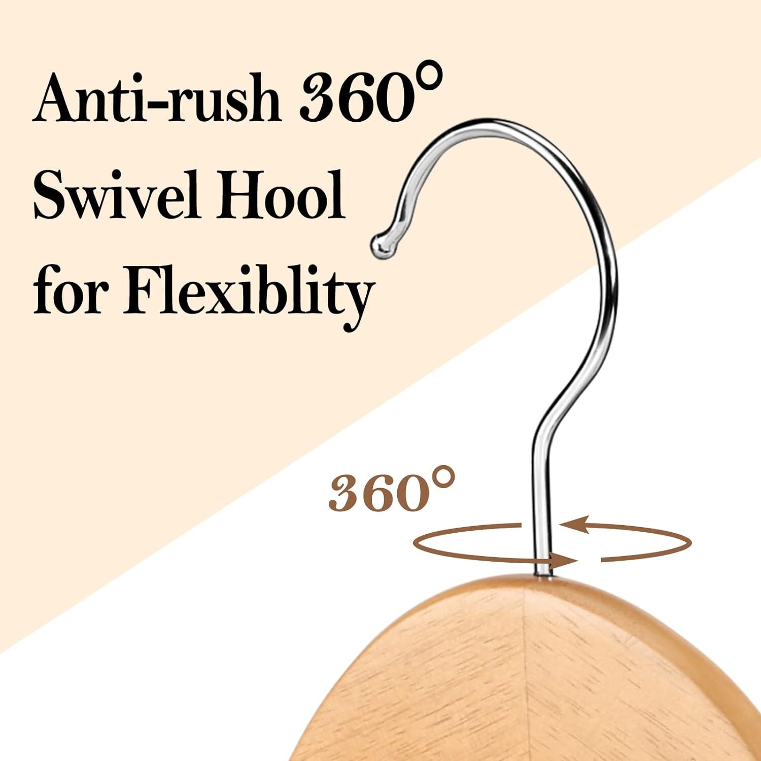 Wooden Hangers Pack of 20 & 80 Suit Hangers Premium Natural Finish Utopia Home