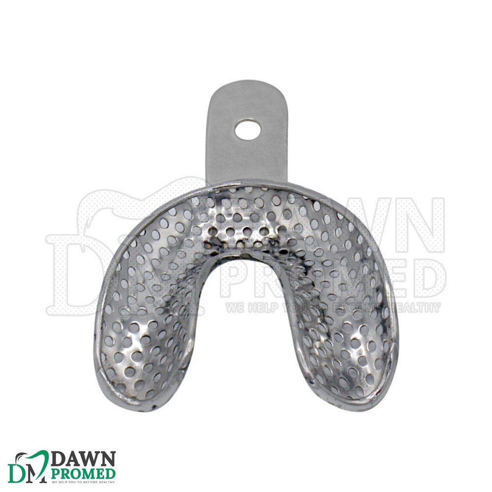 2 Pcs Medium Perforated Impression Trays Upper & Lower Edentulous Inst German Gr