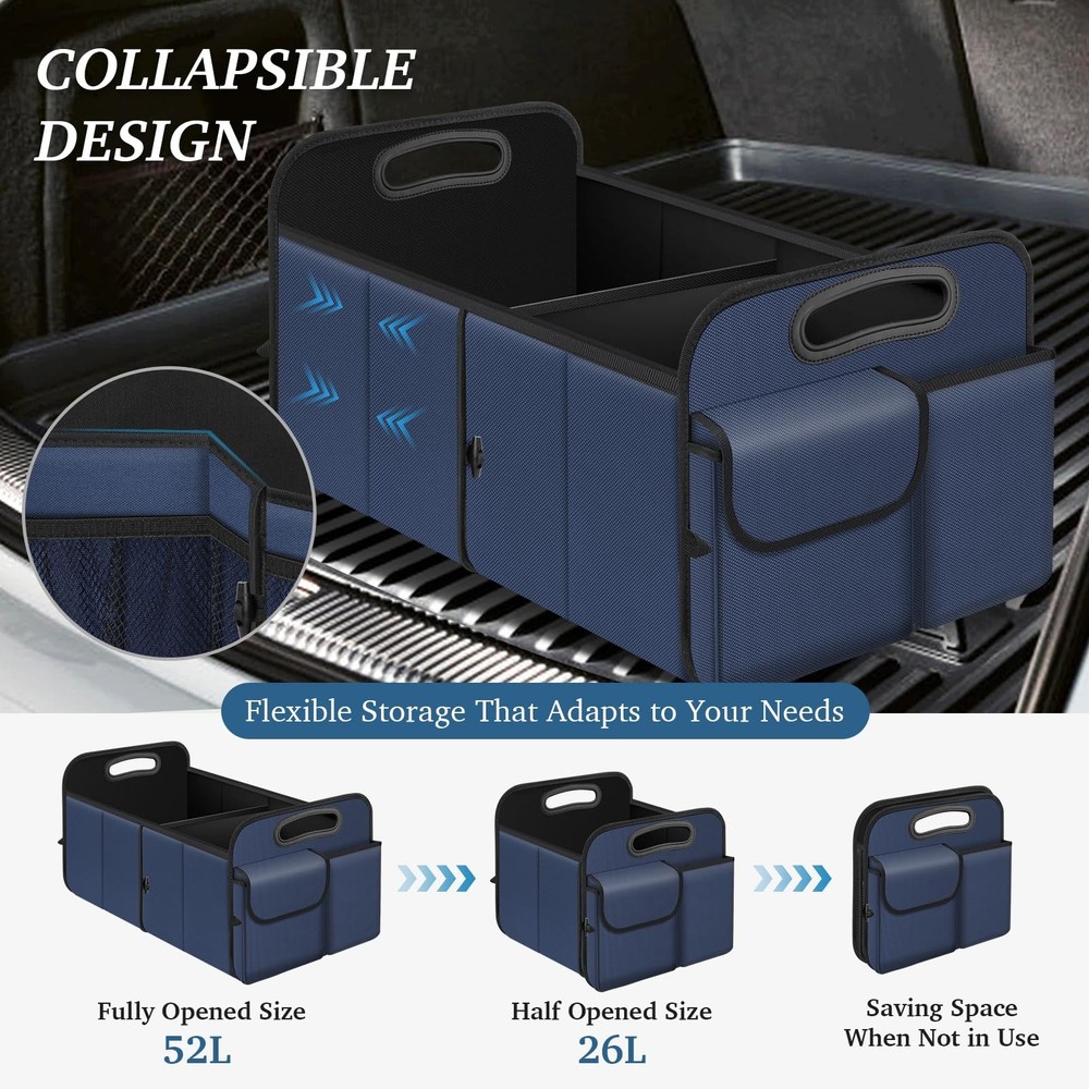 Trunk Organizer Collapsible Waterproof Multi-Compartment Trunk Organizer for ...
