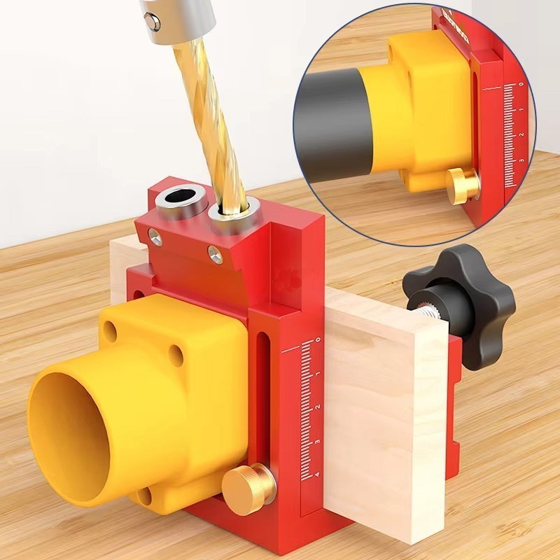 Pocket Hole Jig Set Carpentry Joinery Woodworking System Adjustable Depth Tool