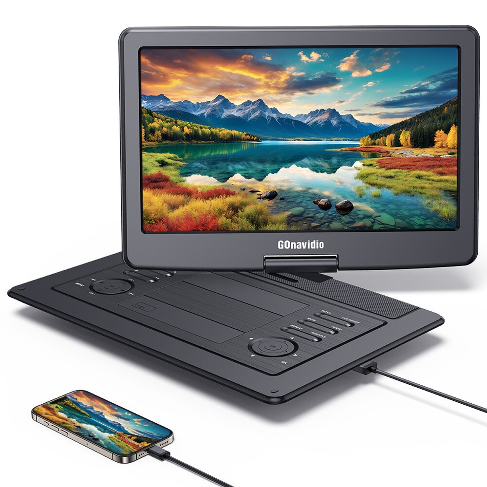 19" Portable DVD Player w/ 16'' Large Screen 6 Hours Sync Screen Last Memory USB