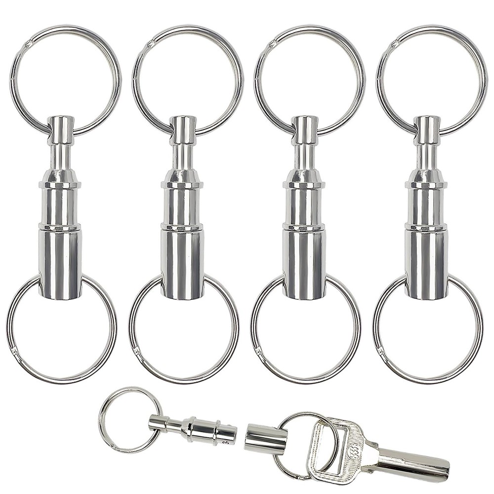 Tenalleys 4 Pack Quick Release Keychain Detachable Pull Apart Keychain Dual Pull