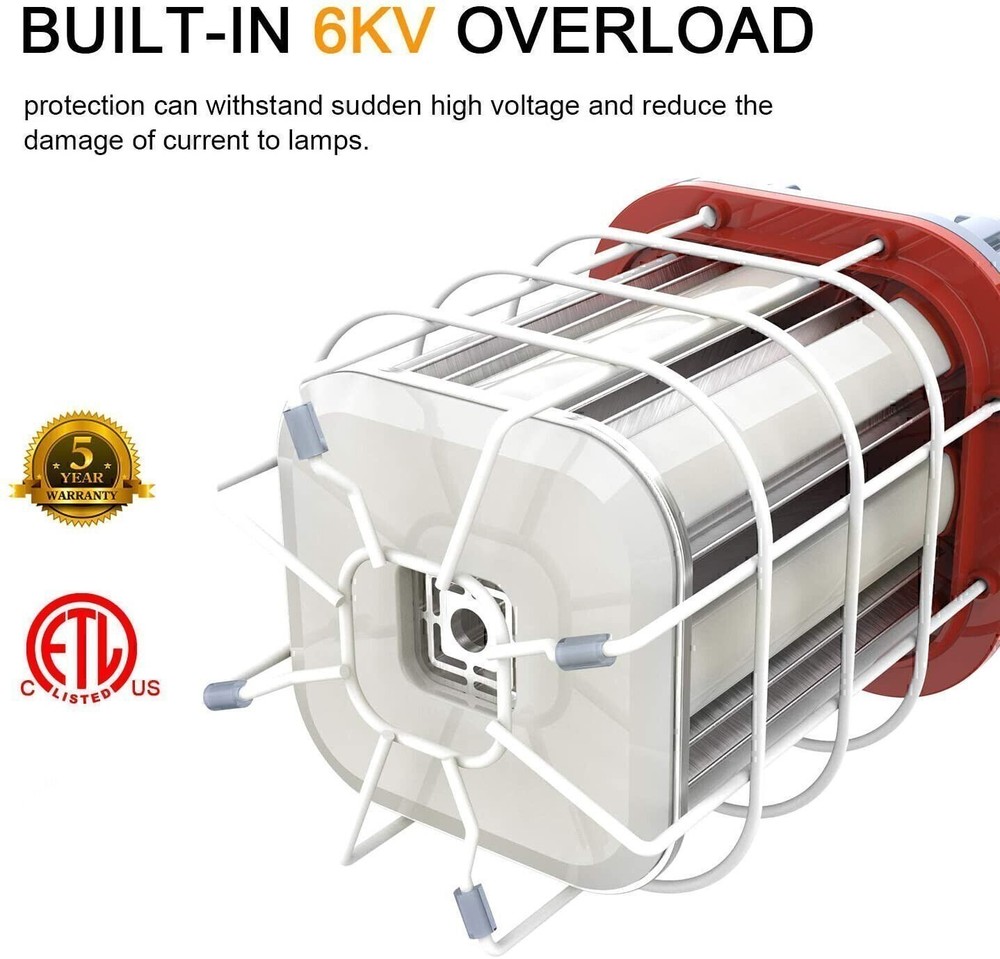 80 Watt LED Temporary Work Light Linkable Constructions Jobsite Lamp Plug-n-Play