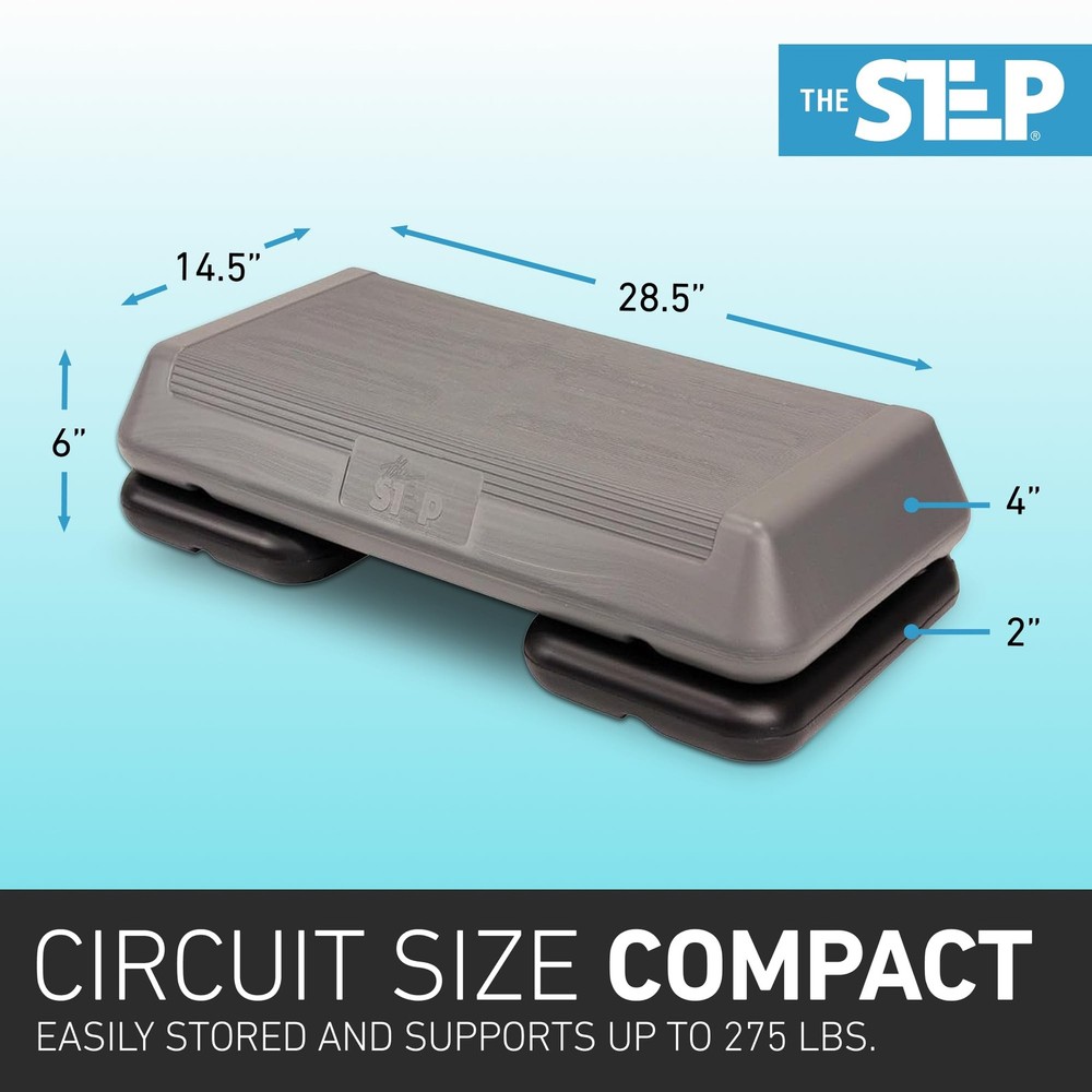 Exercise Step Platform, Circuit Size Stepper for Exercise at Home with 4 Stac...