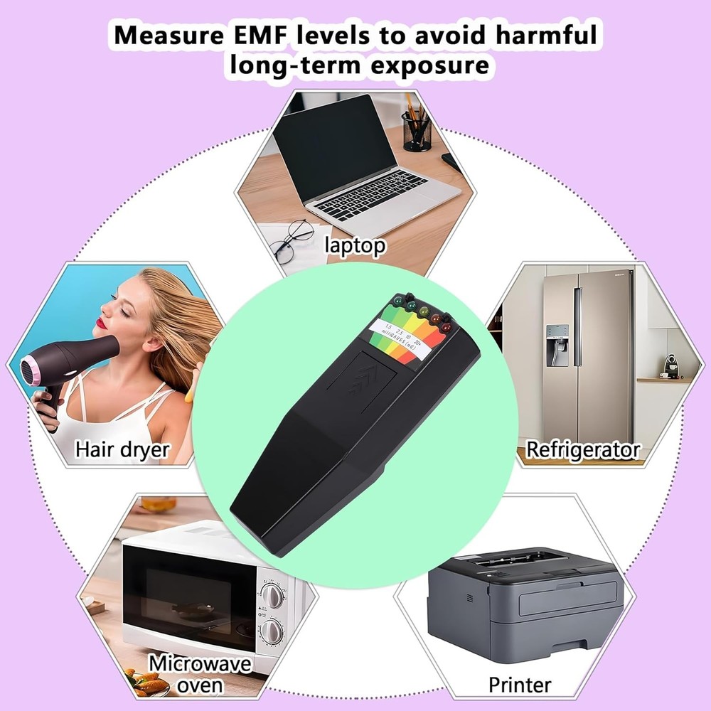 Compact 5 LED EMF Meter - Essential Ghost Hunting Gear for All-Angle Detection