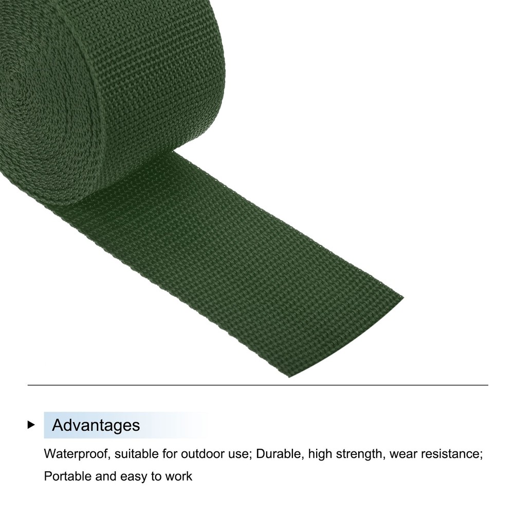 Lightweight Polypropylene Webbing Strap 5cm 5 Yard Army Green