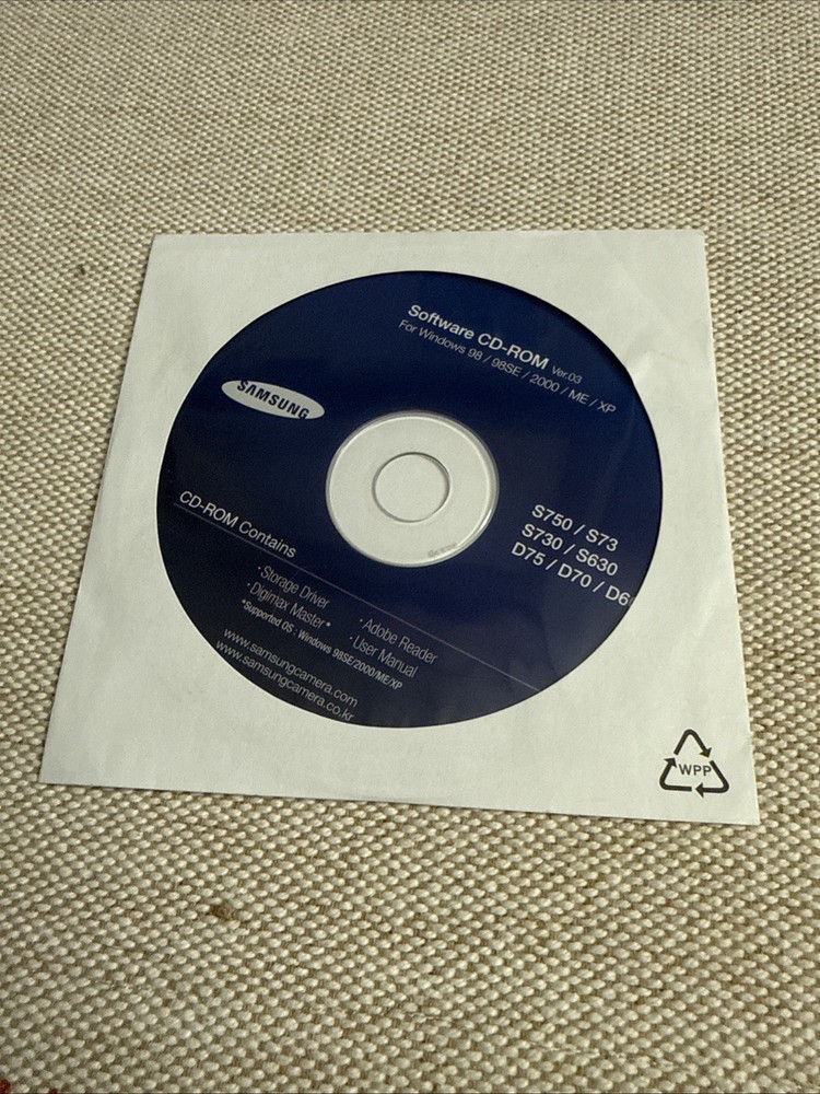 Samsung Camera Software CD-ROM Ver.03 for Windows 98 /98SE/2000/ME/XP