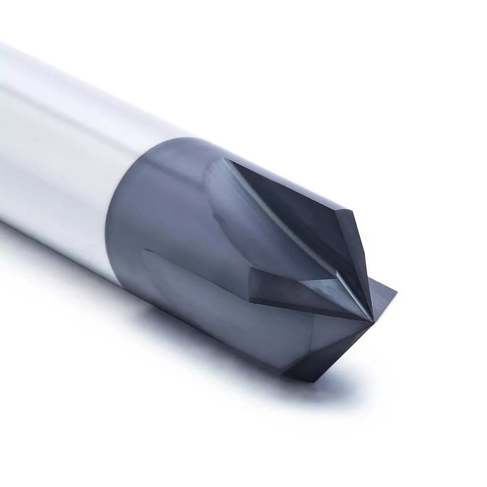 3/8" 60 Degree 4 Flute Solid Carbide Chamfer Mill - Single End - AlTiN Coated