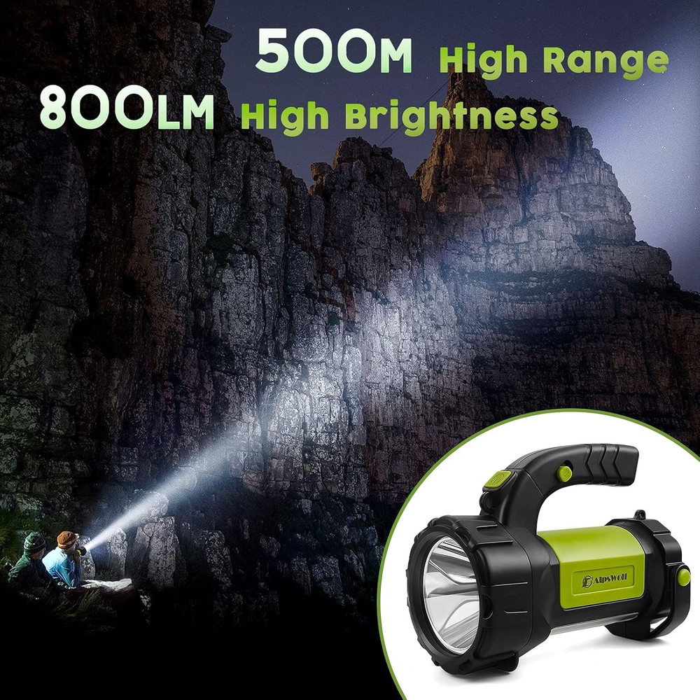 AlpsWolf Camping Lantern Rechargeable, LED Flashlight Spotlight Green