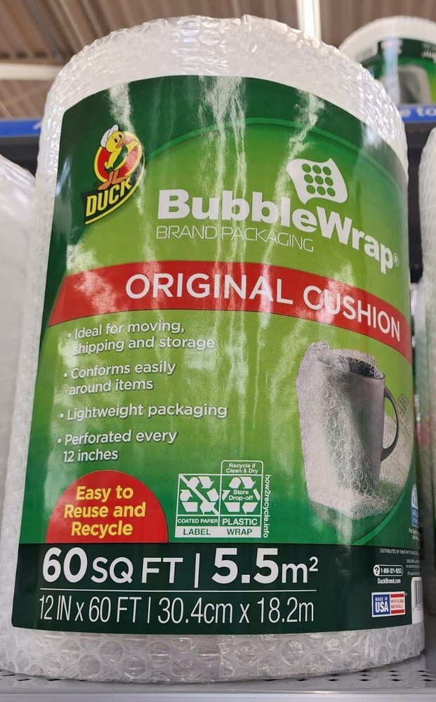 Duck Original Cushion Bubble Wrap 60sq.ft.