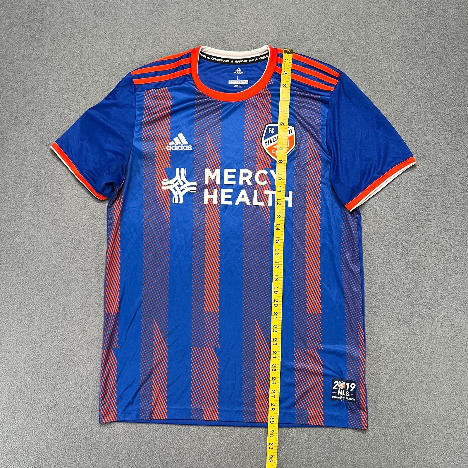 adidas Jersey Mens Large Blue Orange FC Cincinnati Soccer MLS 2019 Climalite