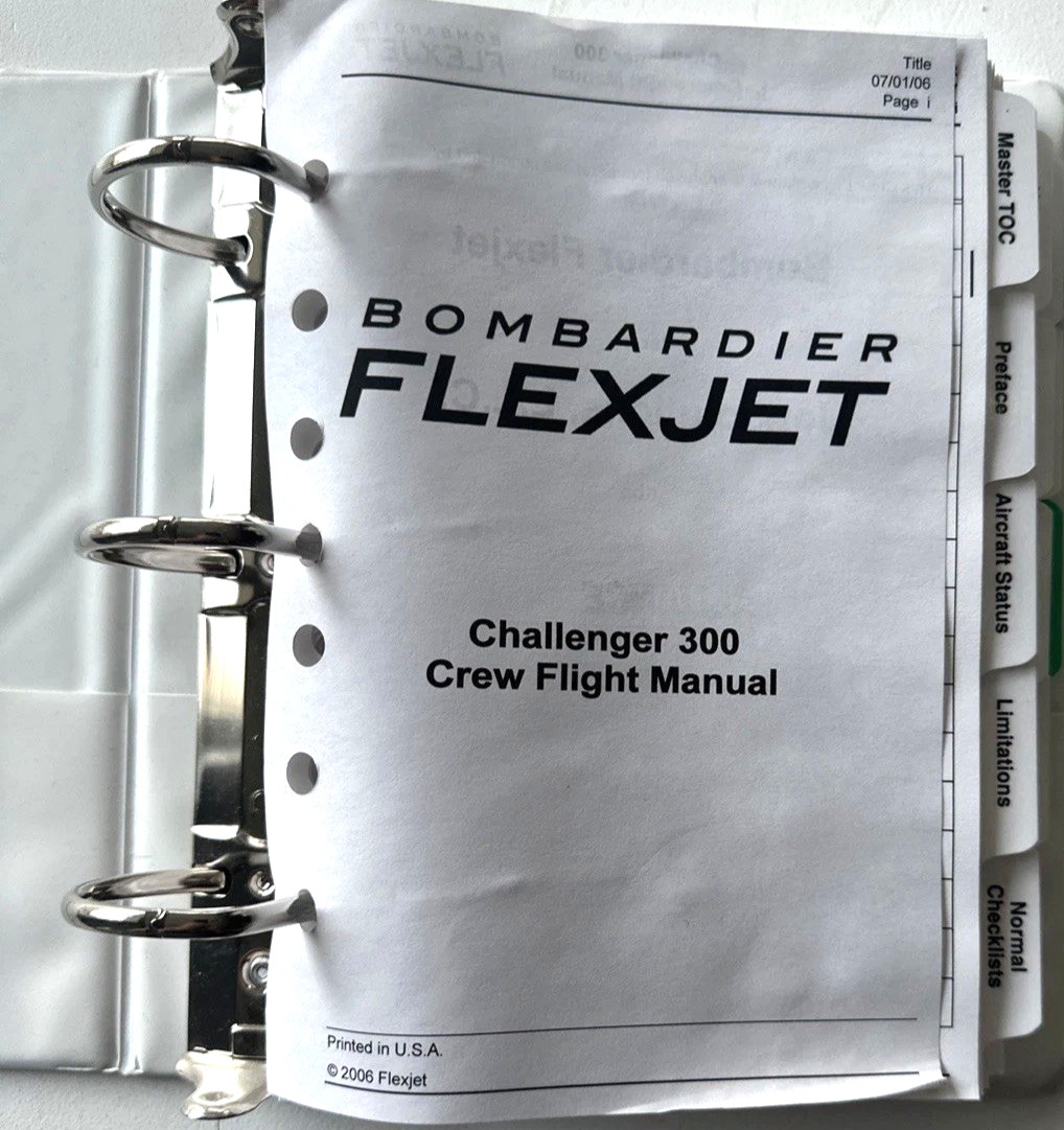 Bombardier FLEXJET Challenger 300 Crew Flight Manual