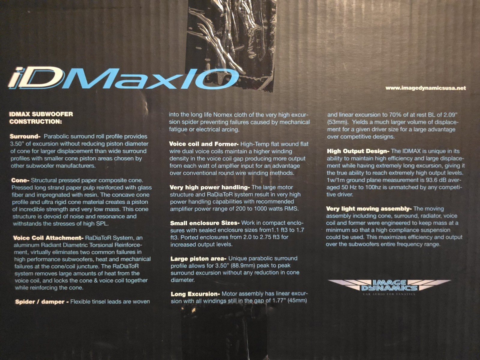 IMAGE DYNAMICS IDMAX10 V.4 D4 DVC, 1,000W RMS, * LOUD AF * AUDIOPHILE SUBWOOFER