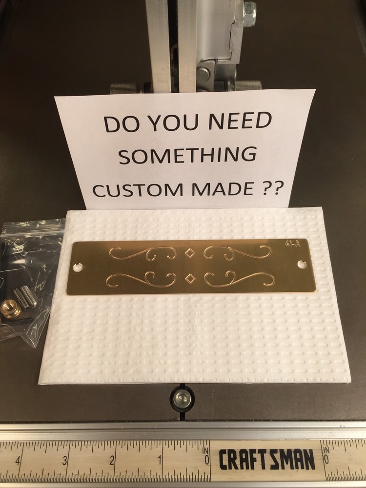 4 WAY SCROLL PATTERN SOLID BRASS ENGRAVING PLATE FOR NEW HERMES FONT