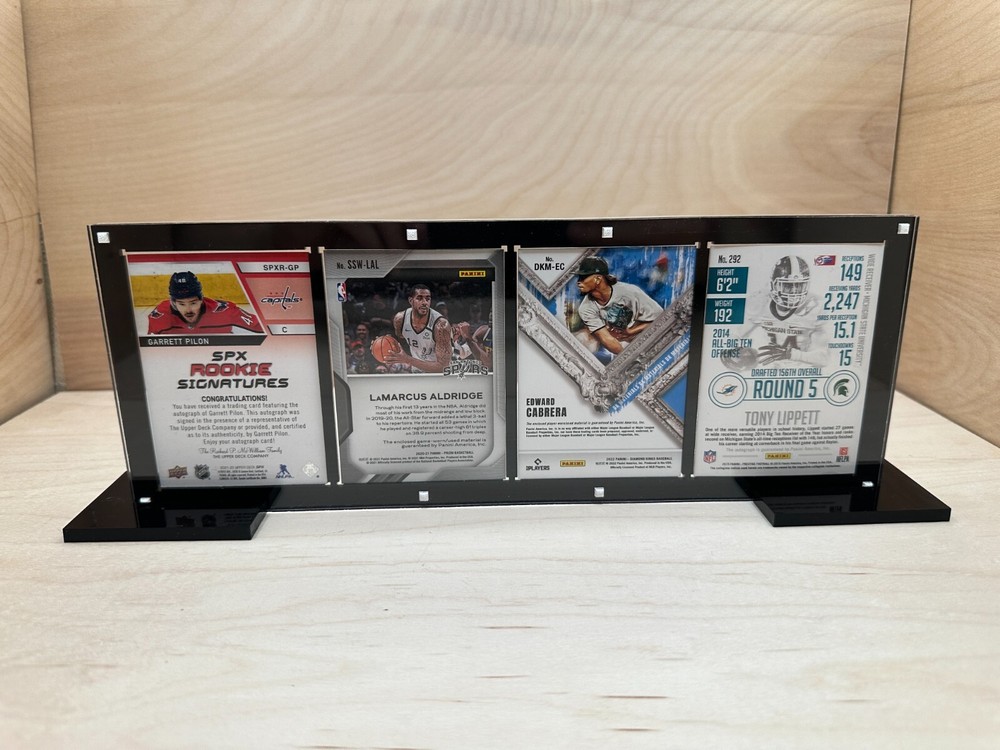 4 Card Sports Trading Card Magnetic Holder Heavy Duty Display Case Stand