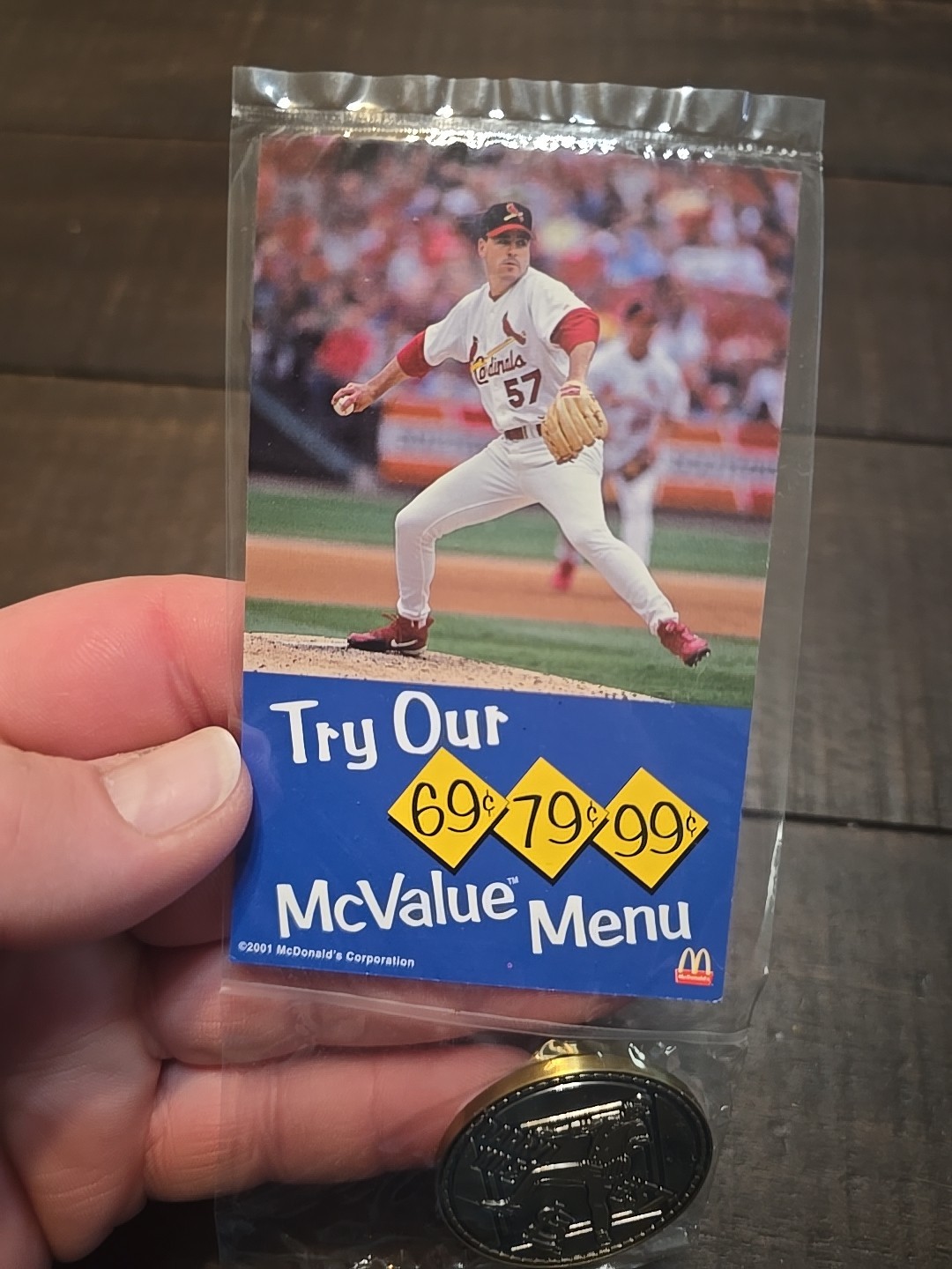 NEW! Darryl Kile, St Louis Cardinals McDonalds Coin, Token And Baseball Card
