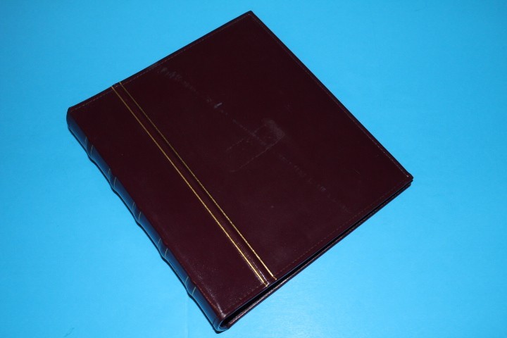 Lighthouse Classic Vario 4 Ring binder w 24 pages Burgundy BlueLakeStamps NICE