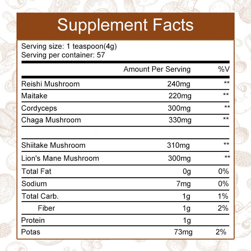 Organic Lions Mane Mushroom Coffee Powder 113g Brain & Memory Hericium Erinaceus