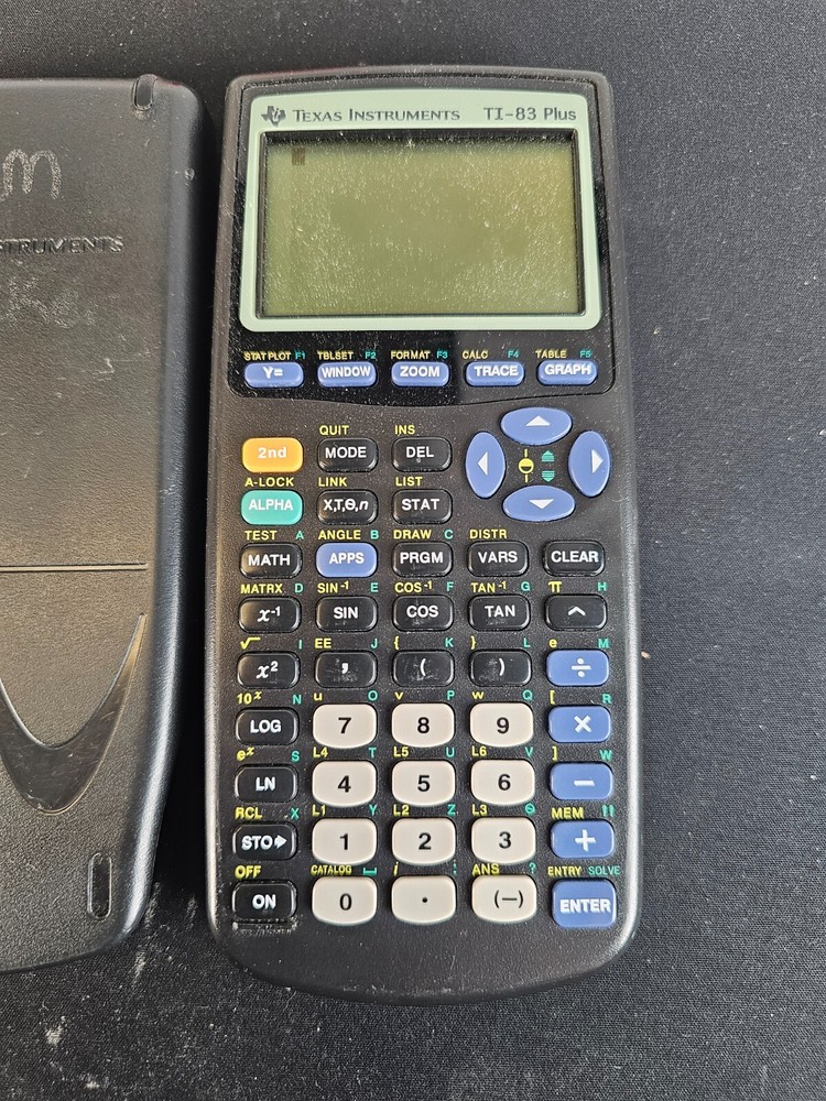 Texas Instruments TI83 Plus Graphing Calculator with Cover - Tested / Working