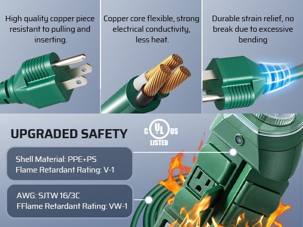 DEWENWILS Yard Stake Timer Dusk to Dawn, Weatherproof Countdown Light Timer,