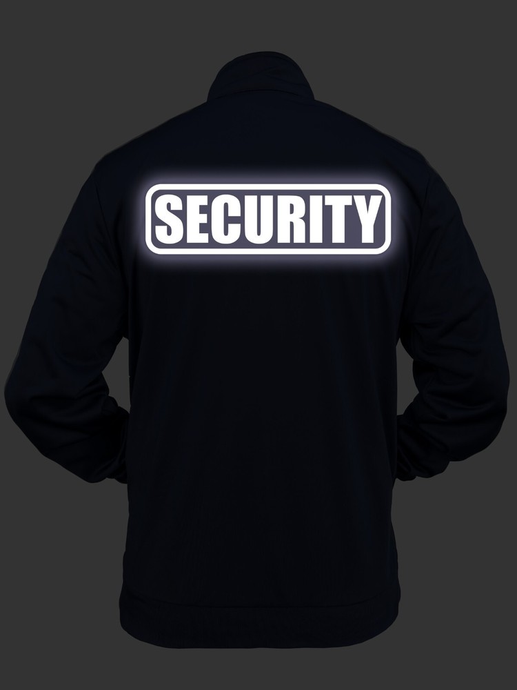Security Track Jacket with Reflective Decorations Front and Back