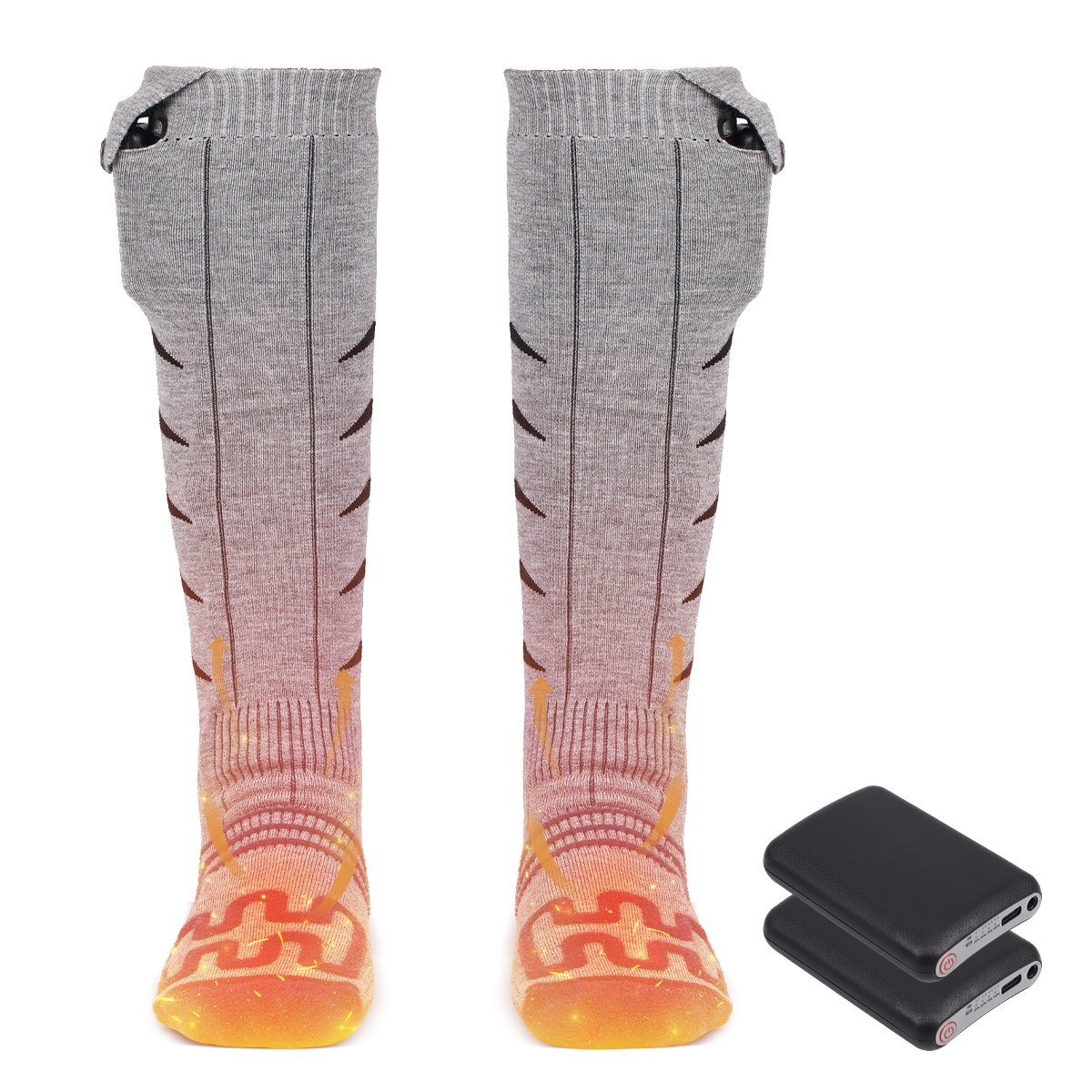 Rechargeable Electric 5000mAh Battery Heated Socks Men Women Winter Foot Warmer