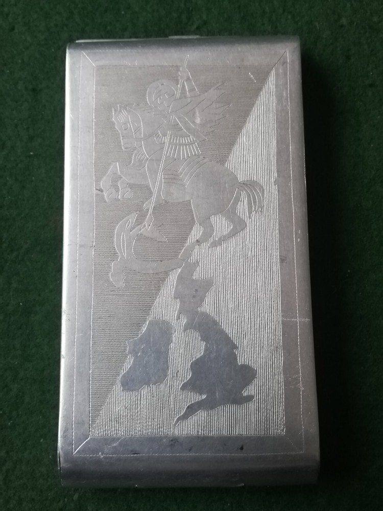 Trench Art Alluminium Cigarette Case Sierra Leone 1944.