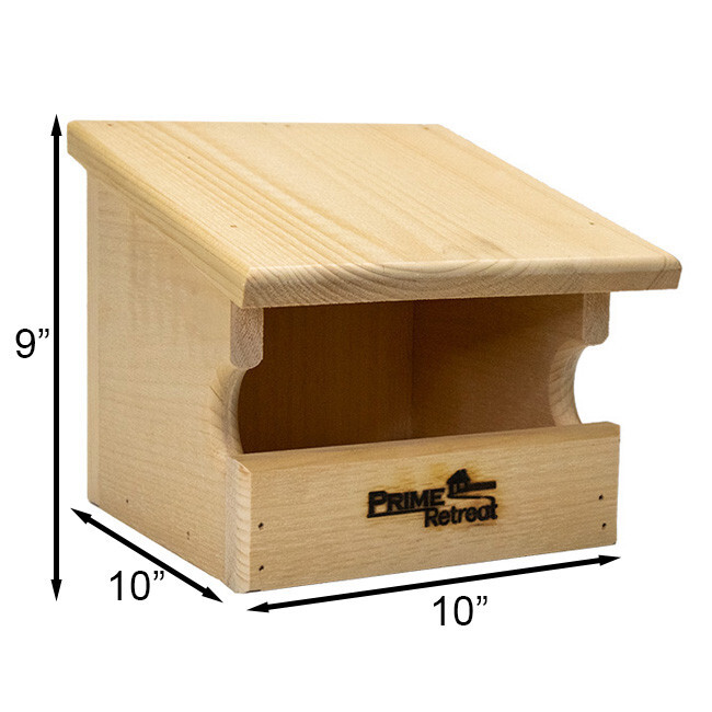 Pine Open Nesting Box 10"W x 10"D x 9"H