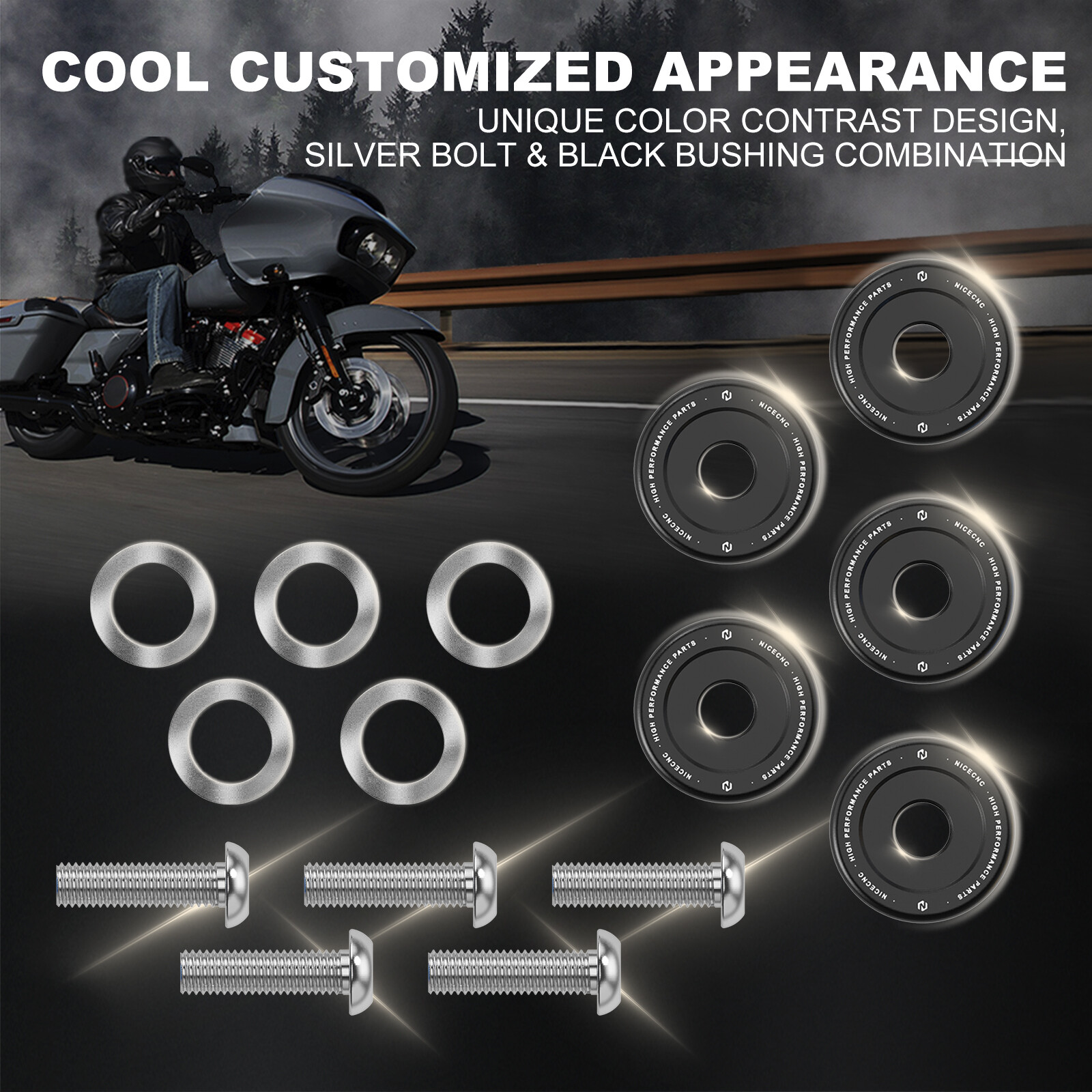 Front Brake Rotor Disc Hardware M8 Bolts Kit for Harley Street Glide FLHX 09-22