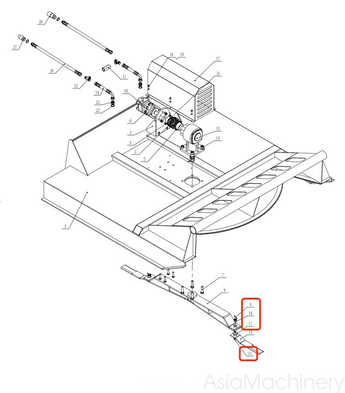2pcs Skid Steer Brush Cutter Blades ,8mm Thickness Steel ,Free Shipping