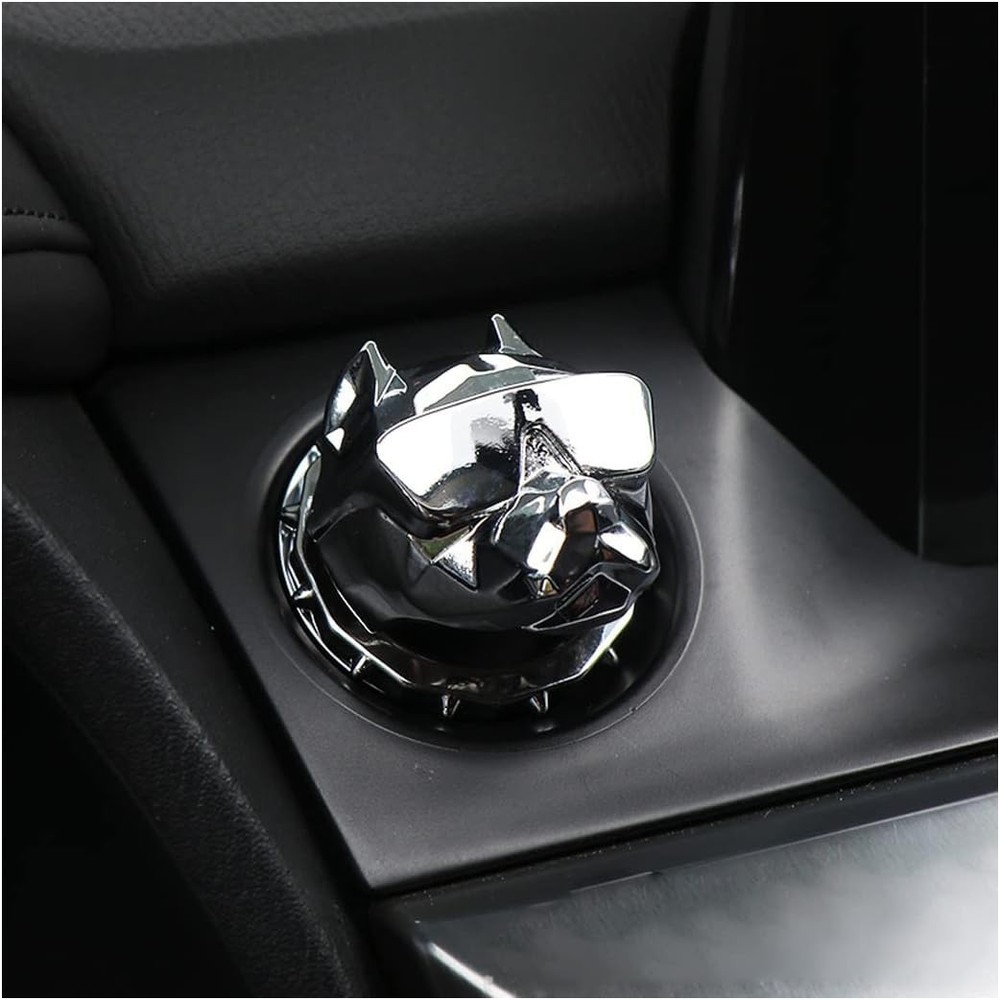 Car Push Start Button Cover, Rhinestone Engine Start Stop Button Black
