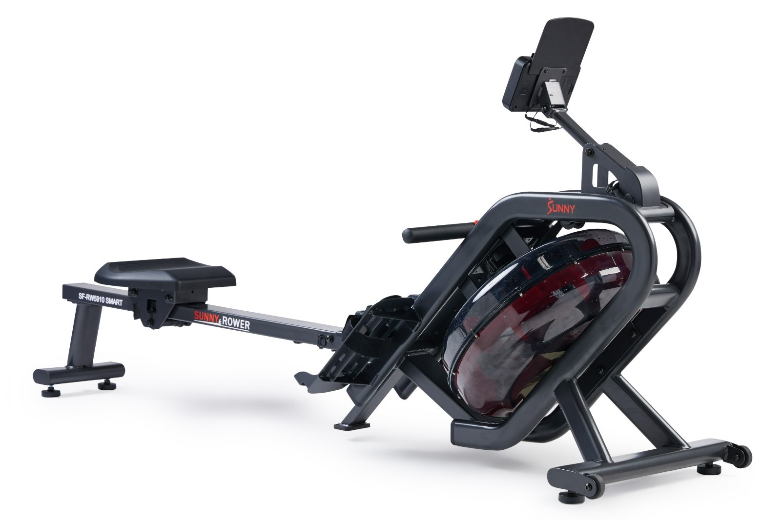 Smart Phantom Hydro Water Rowing Machine Foldable Home Cardio Workout Dual Rail