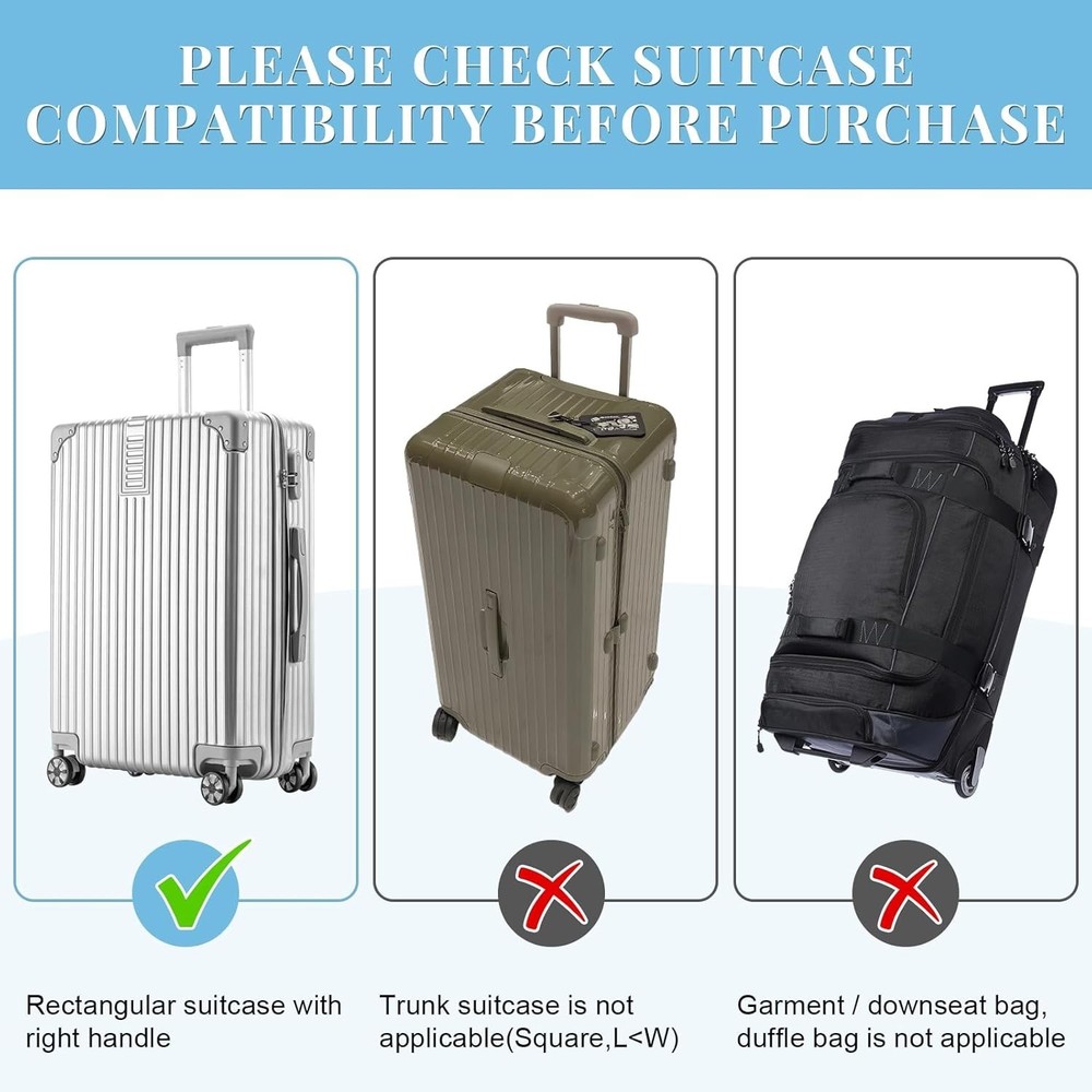 Water-Resistant 30'' Suitcase Protector - Clear PVC Cover with Adjustable Strap