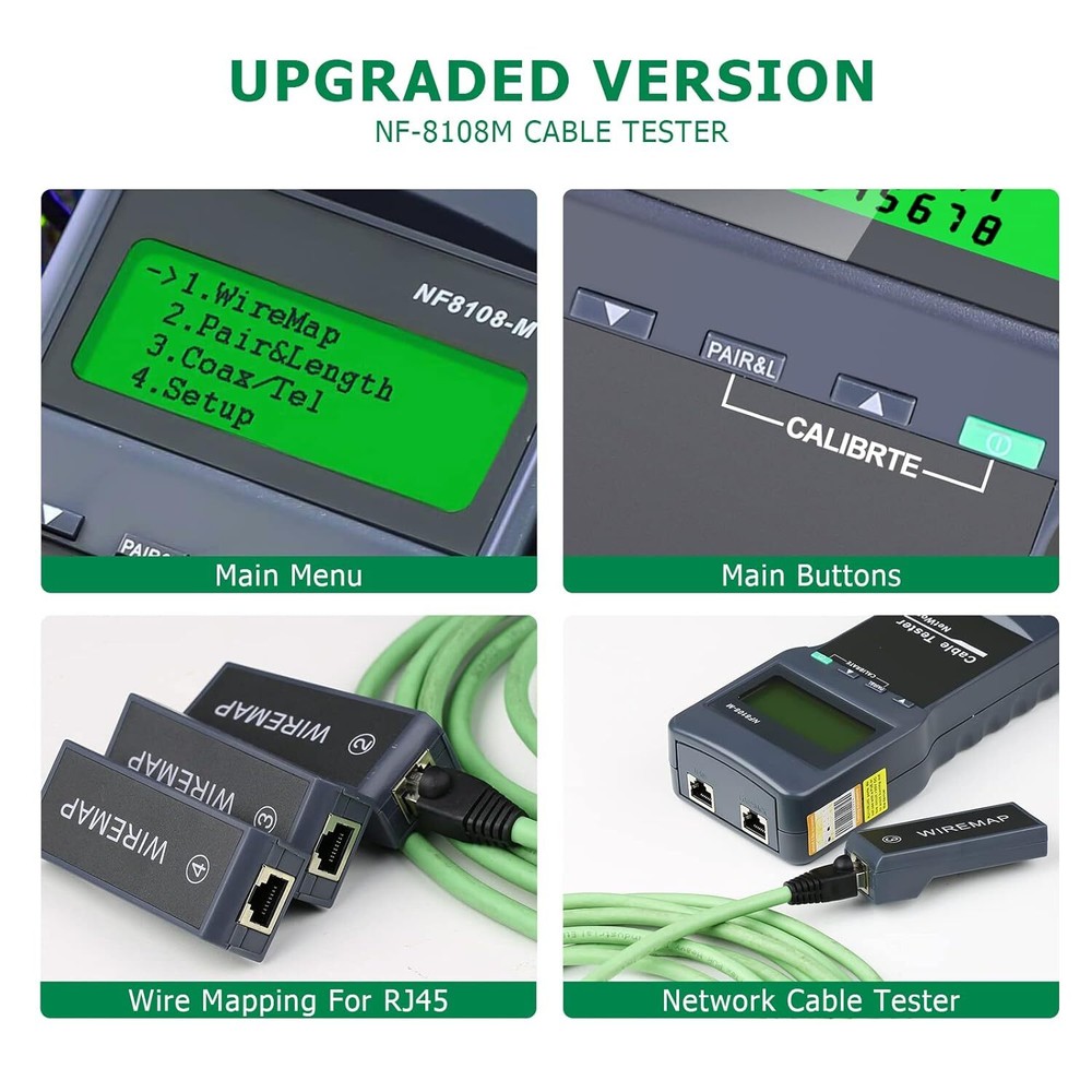 Network Cable Tester RJ45 LAN Phone Length Cable Tester Meter