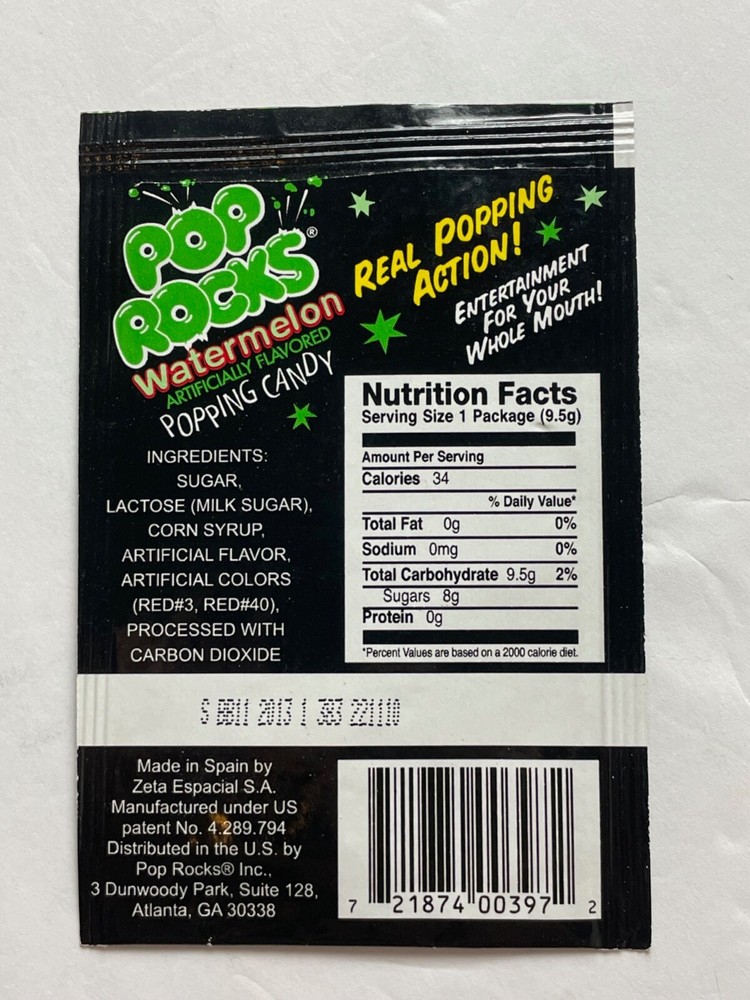 2013 POP ROCKS WATERMELON Halloween candy package wrapper