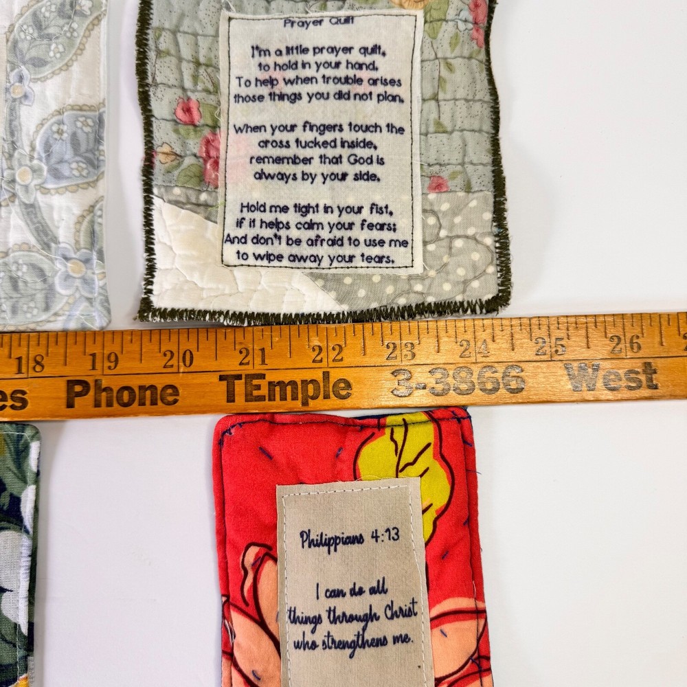 6 Handcrafted Prayer Quilts Unique lot
