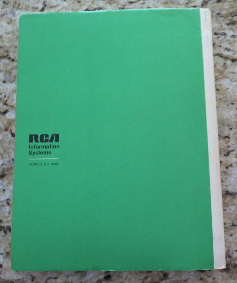 Vintage SPECTRA 70 RCA All Systems COBOL Reference Manual Dated 1969
